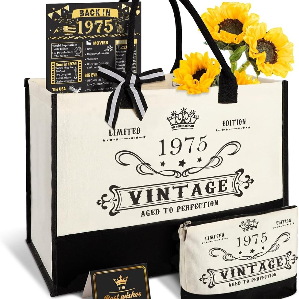 VINTAGE 1975 TOTE & TUMBLER SET